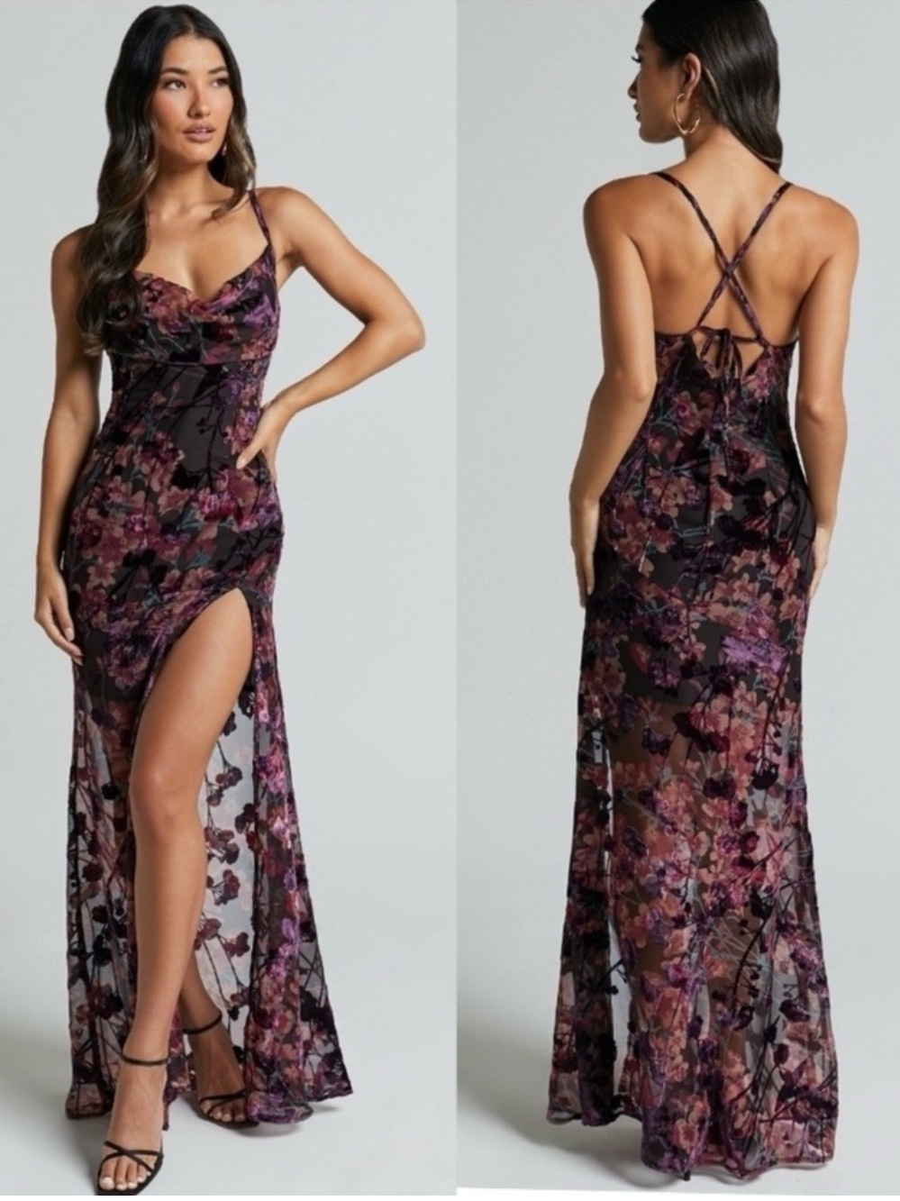 Showpo Aletta Maxi Dress Cowl Cross Back Dress